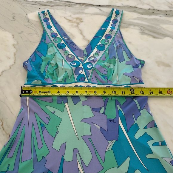 EMILIO PUCCI MULTI LEAF PRINT DRESS SIZE IT 44 / US 10 - Picture 9 of 15
